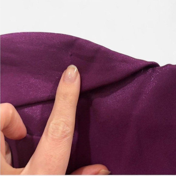 JS Collections Purple Ruched Strapless Sheath Dress - Picture 6 of 12